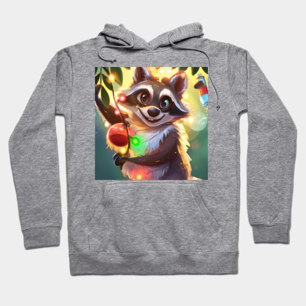 Cute Raccoon Drawing Hoodie by Play Zoo